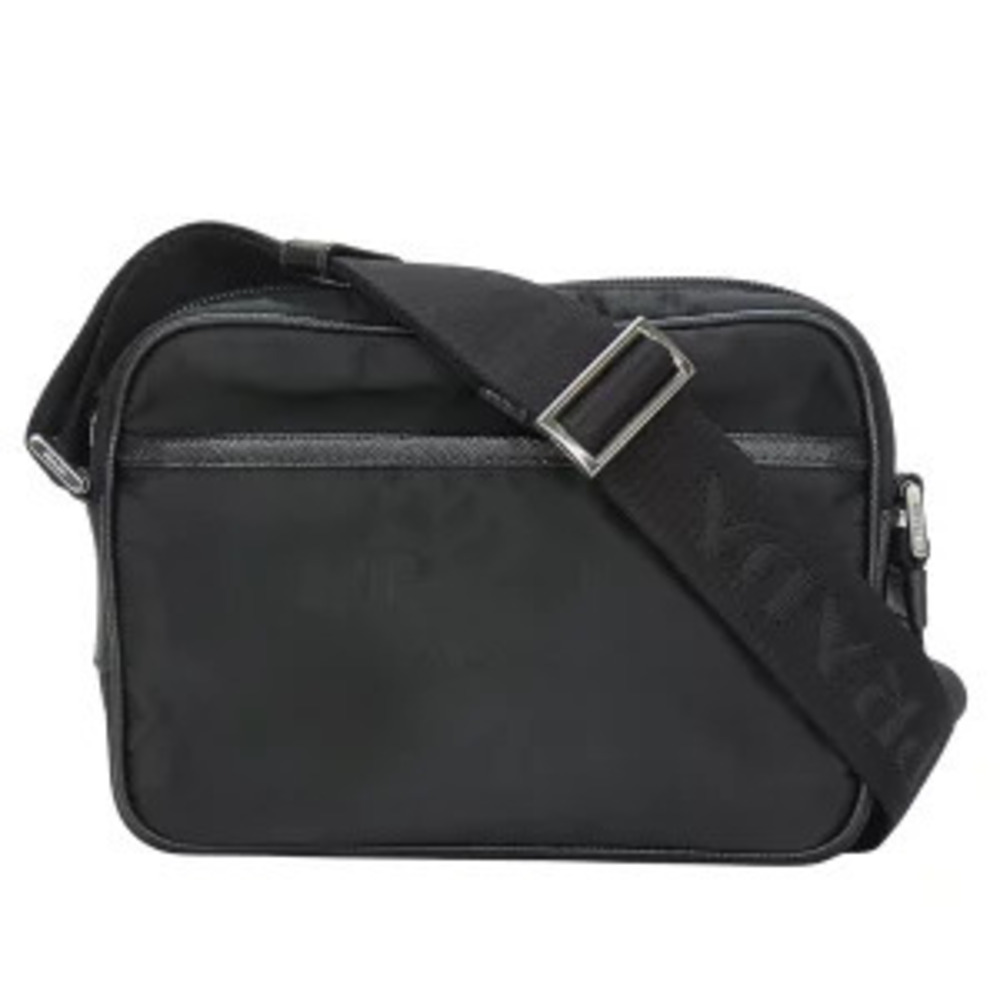 Prada Shoulder Bag Triangle Logo Leather Black Crossbody Saffiano - Picture 11 of 11